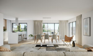 Sala e Cozinha | Novo apartamento em Miraflores