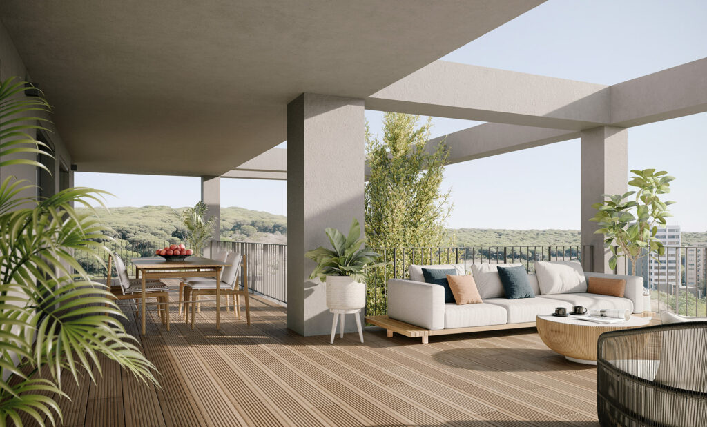 Terraço de novo apartamento para venda em Miraflores